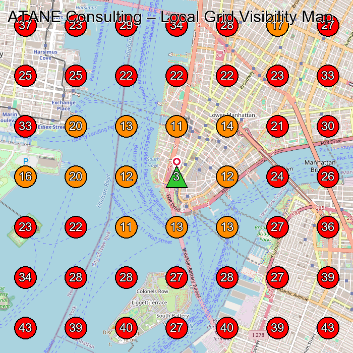 ATANE Consulting GeoGrid visibility map for Construction Company in New York